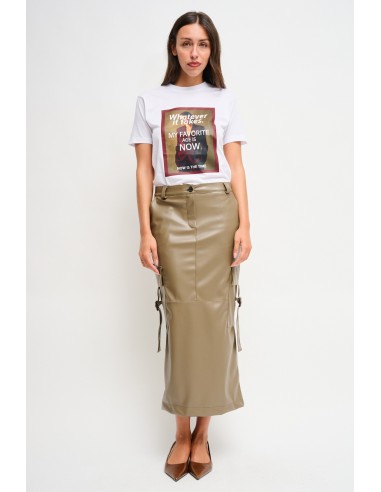 Saia cargo em pele ecológica Maryley