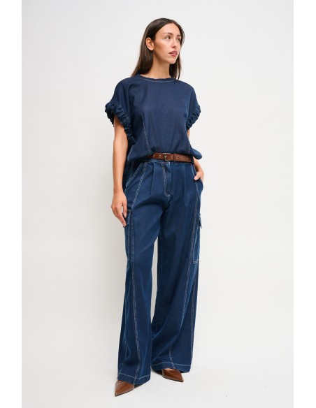 Calças de ganga com cinto Maryley