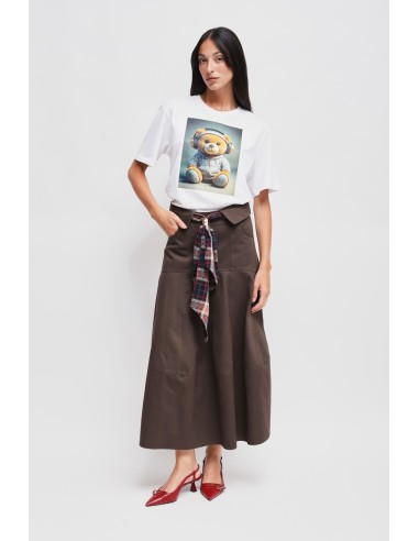 T-shirt de algodão com estampa de ursinho Maryley