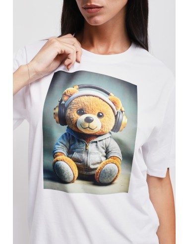 T-Shirt em algodão com estampa de ursinho Maryley