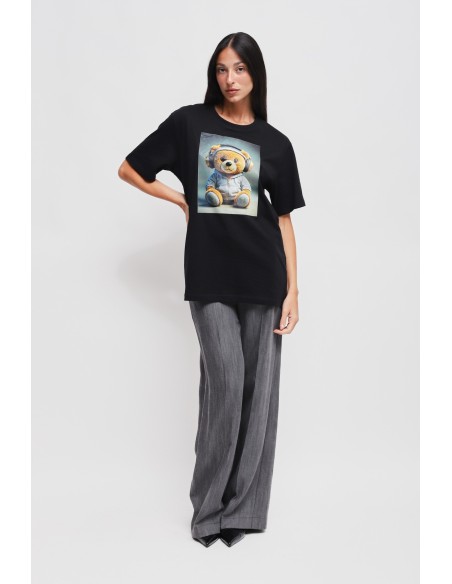 T-Shirt Em Algodão Com Estampa De Ursinho Maryley