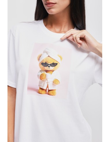T-shirt de algodão com estampa de ursinho Maryley