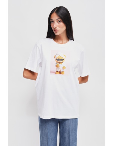T-Shirt em algodão com estampa de ursinho Maryley