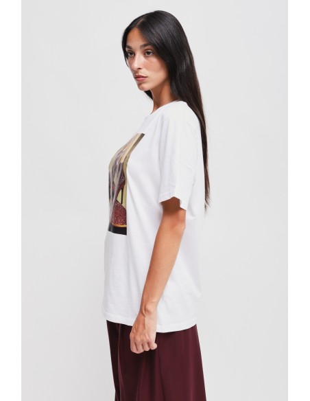 T-Shirt Casual Chic Em Algodão Com Estampa Maryley