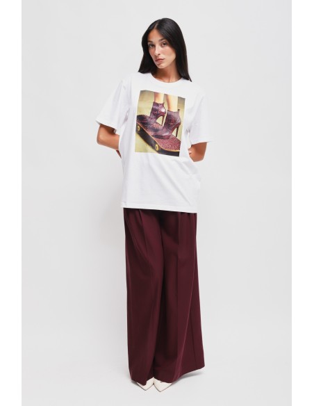 T-shirt Casual Chic em algodão com estampa Maryley