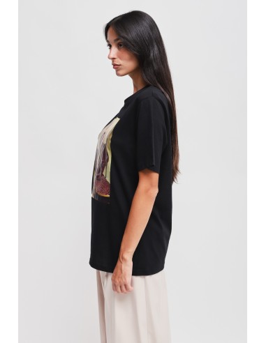 T-shirt casual chic em algodão com estampa Maryley