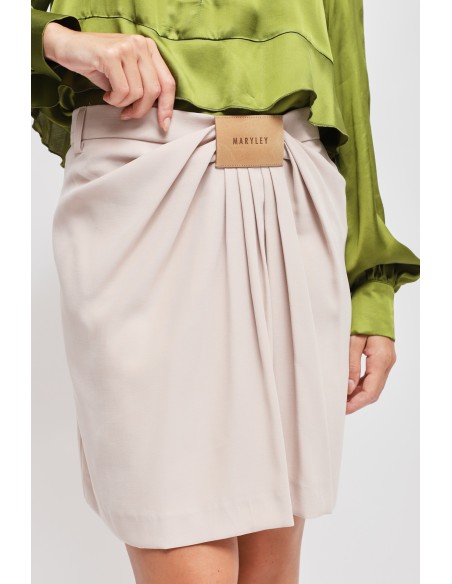 Minissaia Em Viscose Com Logo Maryley