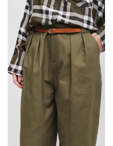 Calças Balloon em Algodão com Pinças e Cintura Maryley