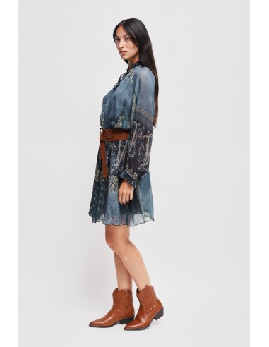 Vestido Curto Estampado em Viscose Maryley