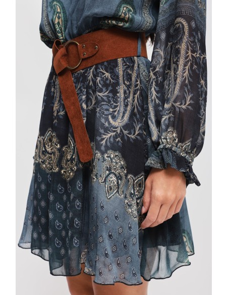 Vestido Curto Estampado em Viscose Maryley