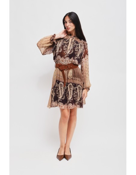 Vestido Curto Estampado Em Viscose Maryley