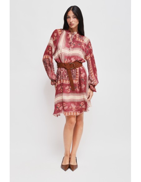 Vestido Curto Estampado em Viscose Maryley