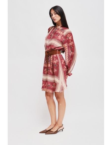 Vestido curto estampado em viscose Maryley