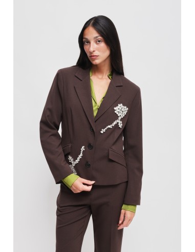 Casaco com aplicações de strass Maryley