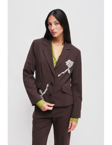 Casaco com aplicações de strass Maryley