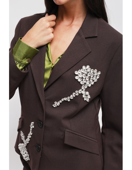 Casaco com aplicações de strass Maryley