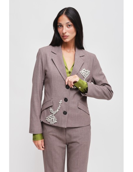 Casaco com aplicações de strass Maryley