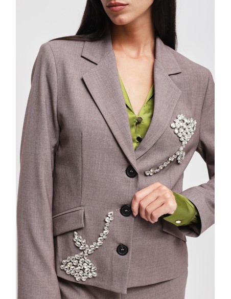 Casaco com aplicações de strass Maryley