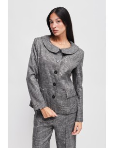 Blazer em Príncipe de Gales com micro-lantejoulas Maryley