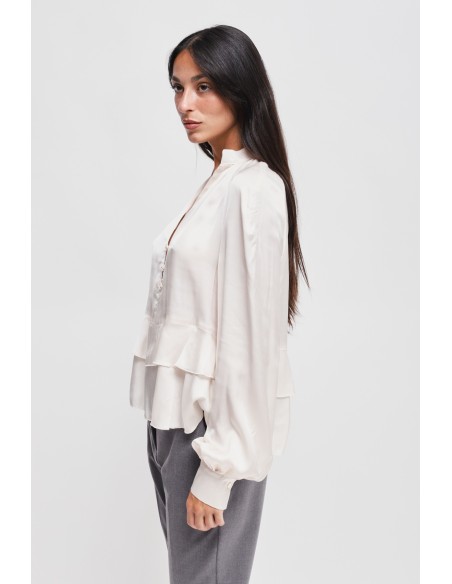 Blusa em Viscose com Folhos Maryley