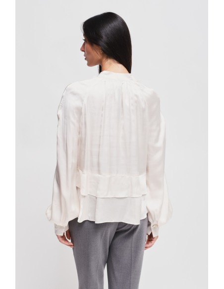 Blusa em viscose com folhos Maryley
