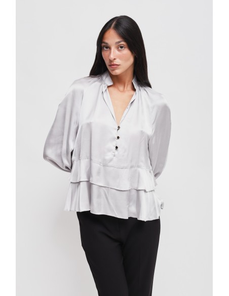 Blusa em viscose com folhos Maryley