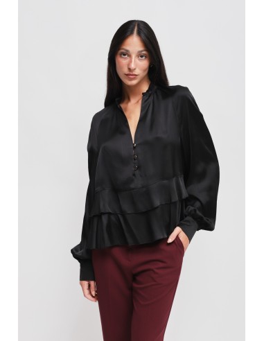 Blusa em viscose com folhos Maryley