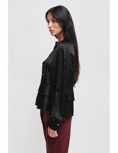 Blusa em viscose com folhos Maryley