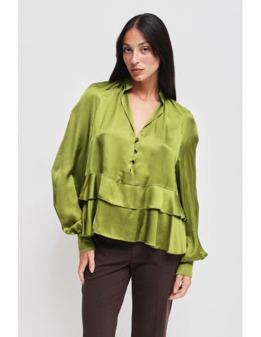 Blusa em viscose com folhos Maryley