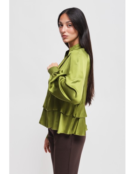 Blusa em viscose com folhos Maryley