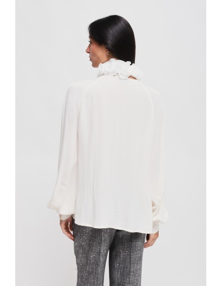 Camisa em viscose com colarinho Vitoriano Maryley