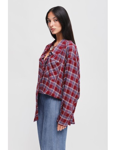 Camisa Xadrez Oversize Em Viscose Maryley