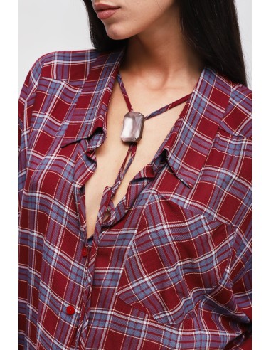 Camisa xadrez oversize em viscose Maryley