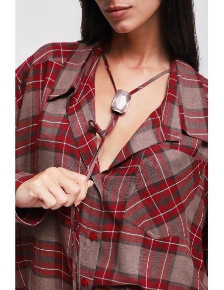 Camisa xadrez com laço Maryley