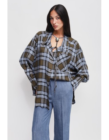 Camisa de Xadrez com Laço Maryley