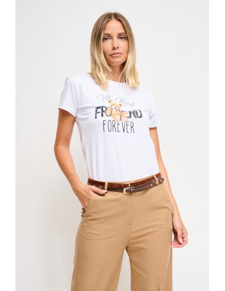 T-Shirt em algodão com estampa de ursinho Maryley