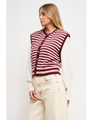Colete em malha às riscas Maryley