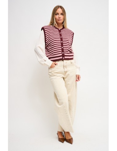 Colete em malha às riscas Maryley