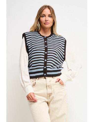 Colete Em Malha Às Riscas Maryley