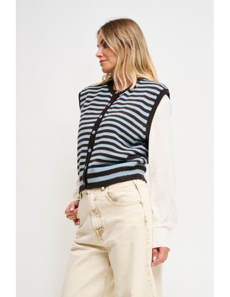 Colete em Malha às Riscas Maryley