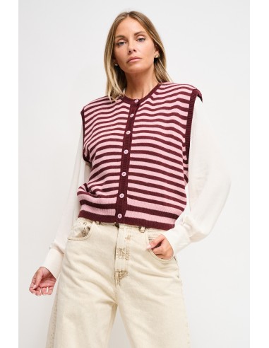 Colete em malha às riscas Maryley