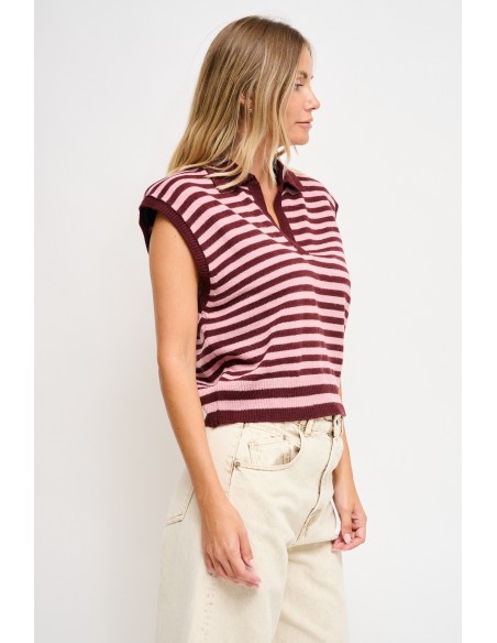 Polo em malha às riscas Maryley