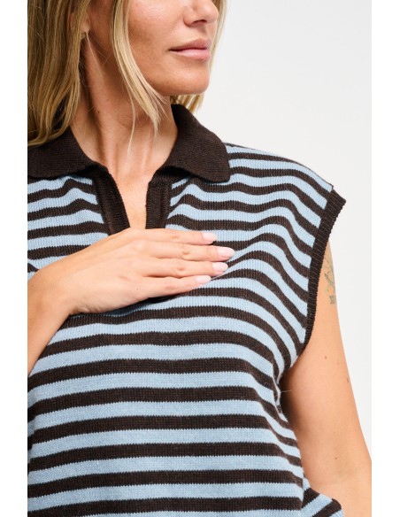 Polo de malha às riscas Maryley