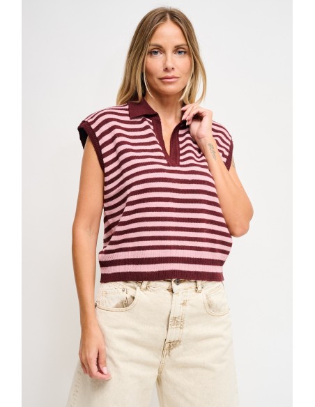 Polo em malha às riscas Maryley