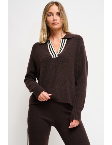 Polo em malha com faixa lateral Maryley