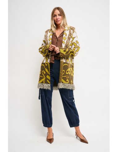 Cardigan estampado com faixa Maryley