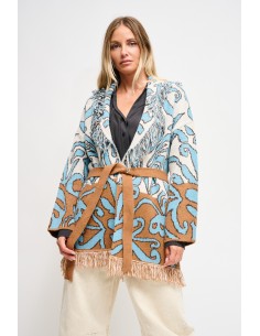 Cardigã estampado com faixa Maryley 2