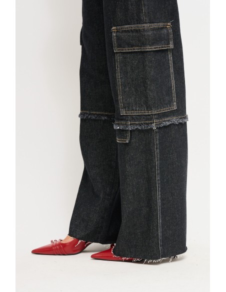 Calças cargo em ganga Maryley