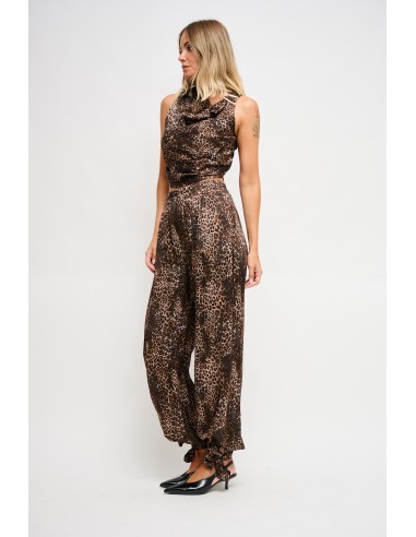 Calças com estampado de leopardo em viscose Maryley
