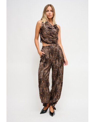 Calças com estampado de leopardo em viscose Maryley